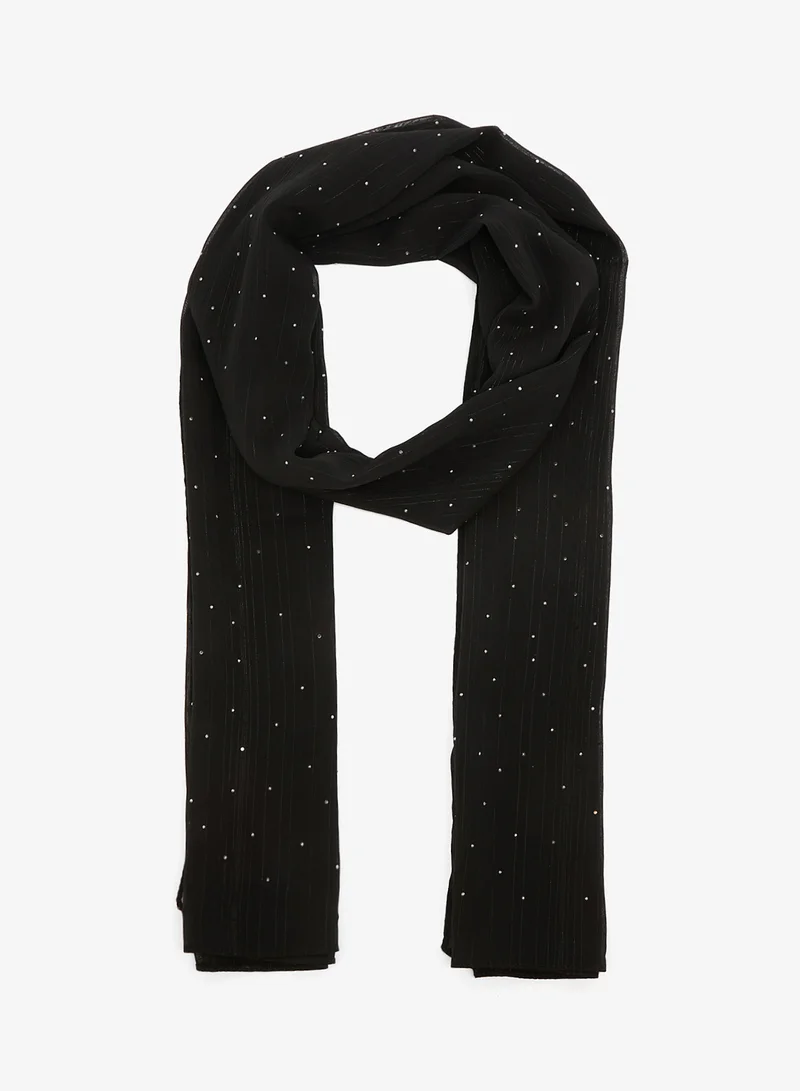Embellished Rhinestone Silver Detail Modest Hijab Headscarf